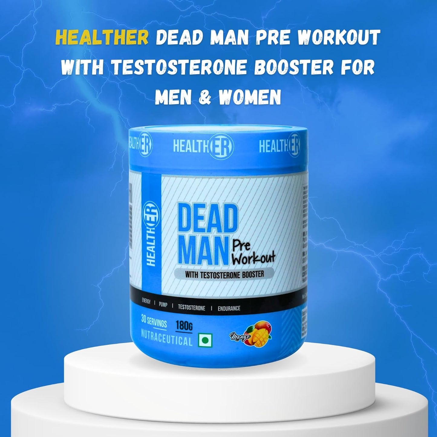 DeadMan Pre Workout with Testosterone Booster for Men & Women