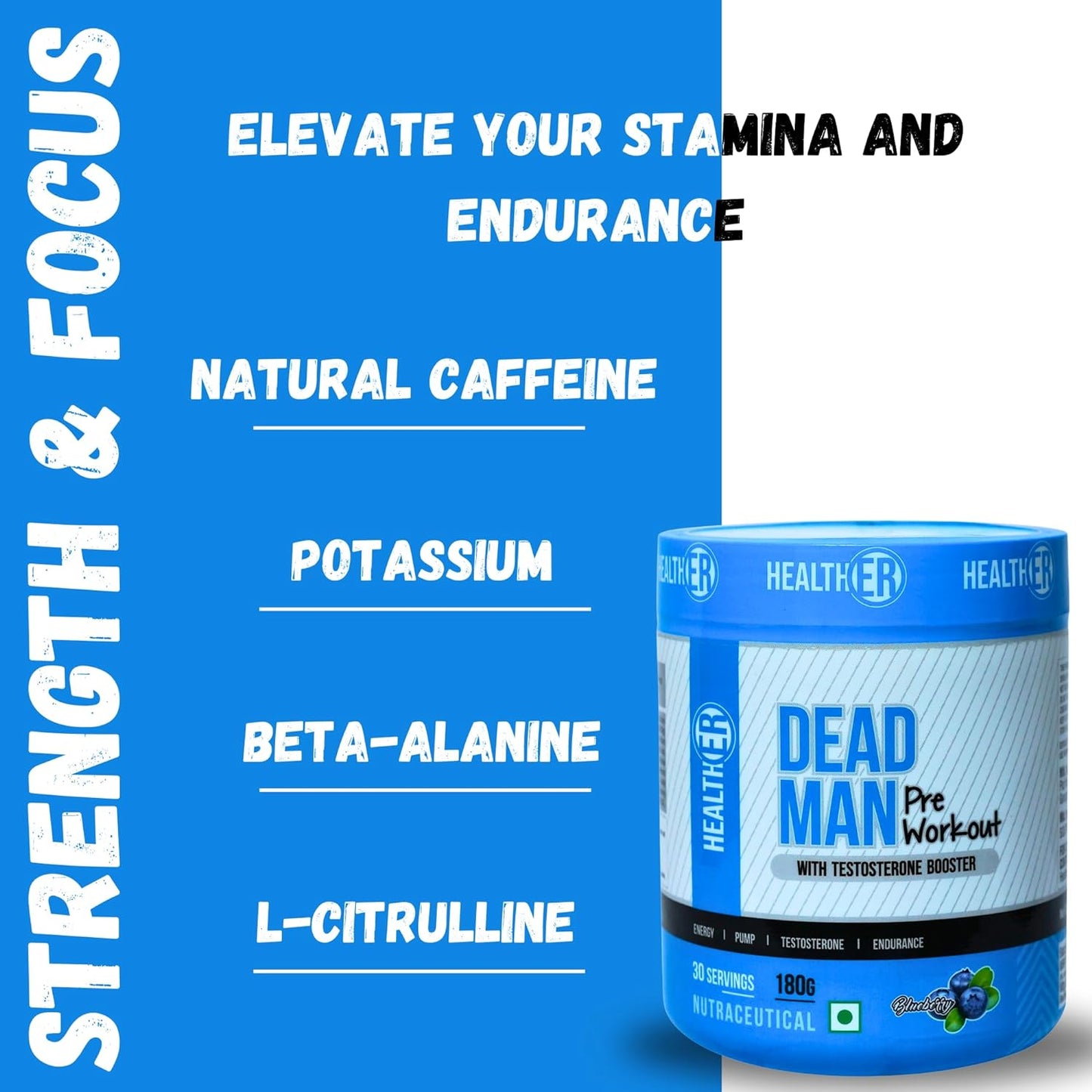 Dead Man Pre Workout with Testosterone Booster for Men & Women