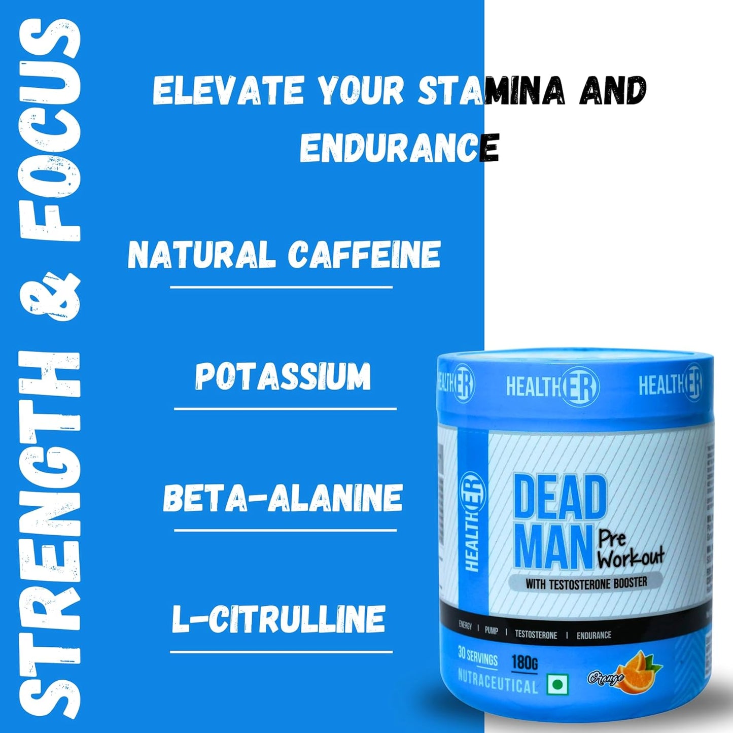 Dead Man Pre Workout with Testosterone Booster for Men & Women