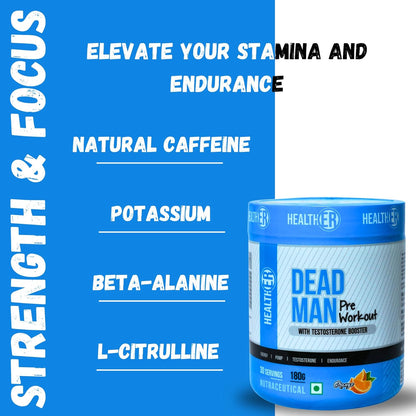 Dead Man Pre Workout with Testosterone Booster for Men & Women