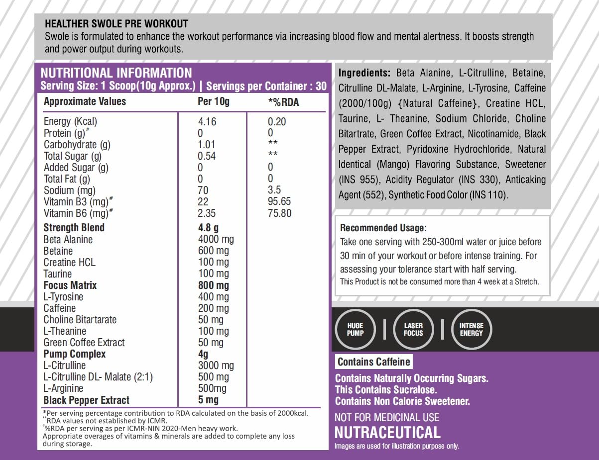 Swole Pre Workout with Creatine for Advanced Athletes