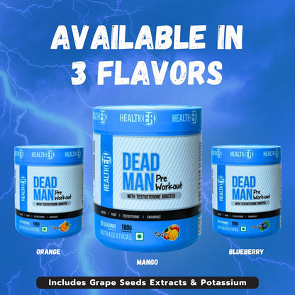 Dead Man Pre Workout with Testosterone Booster for Men & Women